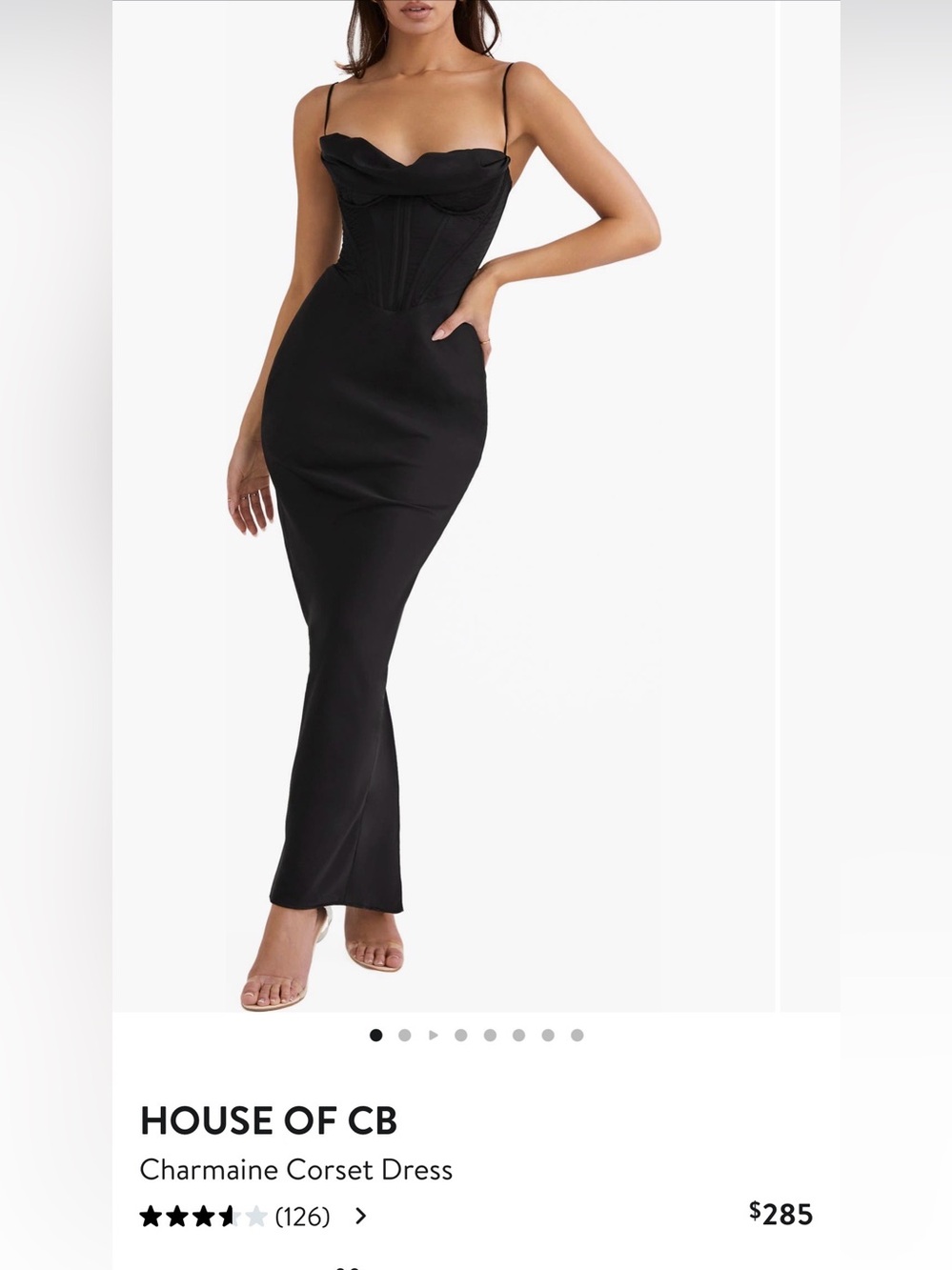 House of CB Black Satin Corset Dress - Picture 6 of 13
